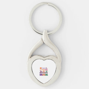 Halloween Thanksgiving Christmas Happy HalloThanks Key Ring
