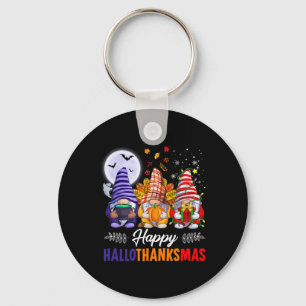 Halloween Thanksgiving Christmas Happy Hallothanks Key Ring