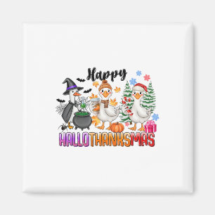Halloween Thanksgiving Christmas Happy Hallothanks Magnet