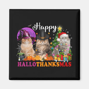 Halloween Thanksgiving Christmas Happy Hallothanks Magnet