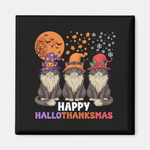 Halloween Thanksgiving Christmas Happy Hallothanks Magnet