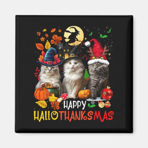 Halloween Thanksgiving Christmas Happy Hallothanks Magnet