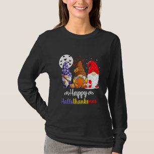 Halloween Thanksgiving Christmas Happy HalloThanks T-Shirt