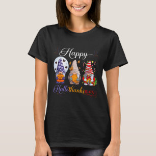 Halloween Thanksgiving Christmas Happy HalloThanks T-Shirt