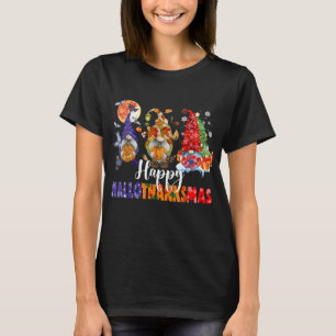 Halloween Thanksgiving Christmas Happy Hallothanks T-Shirt