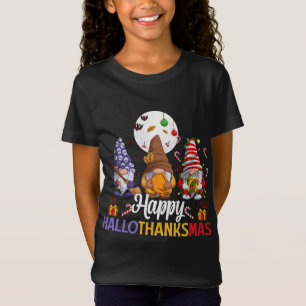 Halloween Thanksgiving Christmas Happy HalloThanks T-Shirt