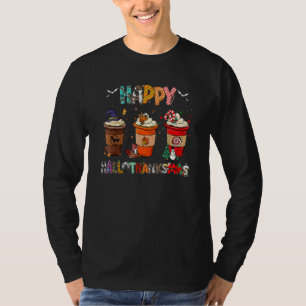 Halloween Thanksgiving Christmas Happy Hallothanks T-Shirt