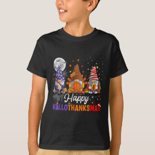 Halloween Thanksgiving Christmas Happy HalloThanks T-Shirt