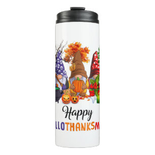 Halloween Thanksgiving Christmas Happy HalloThanks Thermal Tumbler