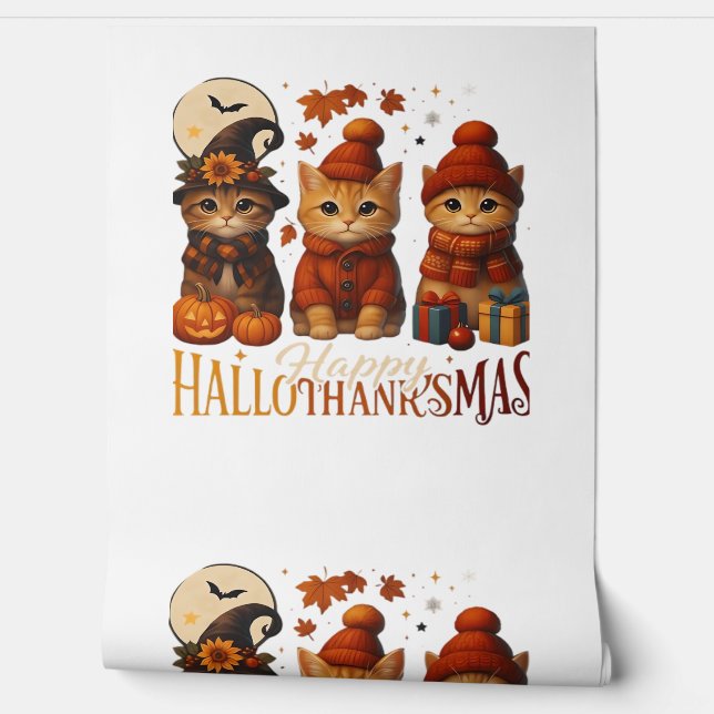 Halloween Thanksgiving Christmas Happy HalloThanks Wallpaper (Unrolling)