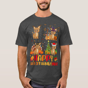 Halloween Thanksgiving Christmas Lyn Hallothanksma T-Shirt