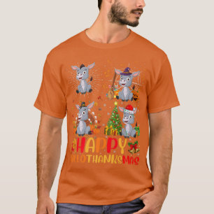 Halloween Thanksgiving Christmas Mule Hallothanksm T-Shirt