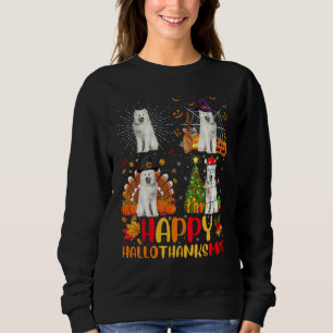 Halloween Thanksgiving Christmas Samoyed Dog Hallo Sweatshirt