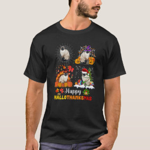 Halloween Thanksgiving Christmas Siamese Cat Hallo T-Shirt