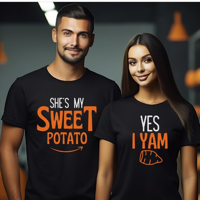 Halloween Thanksgiving couple matching Yes I Yam  T-Shirt (Creator Uploaded)