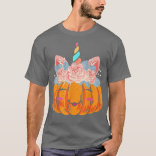 Halloween Thanksgiving Cute Unicorn Pumpkin Kids G T-Shirt