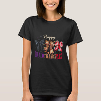 Halloween Thanksgiving Happy Hallothanksmas Coquet T-Shirt
