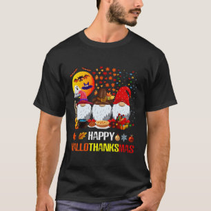 Halloween Thanksgiving Merry Happy Hallothanksmas T-Shirt