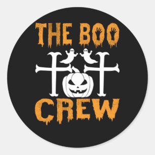 Halloween The Boo Crew Birthday Classic Round Sticker