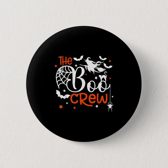 Halloween The Boo Crew - Fun Soky Witch, Cat, Bat  6 Cm Round Badge (Front)