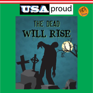 Halloween The Dead Will Rise Zombie and Bats Tapestry