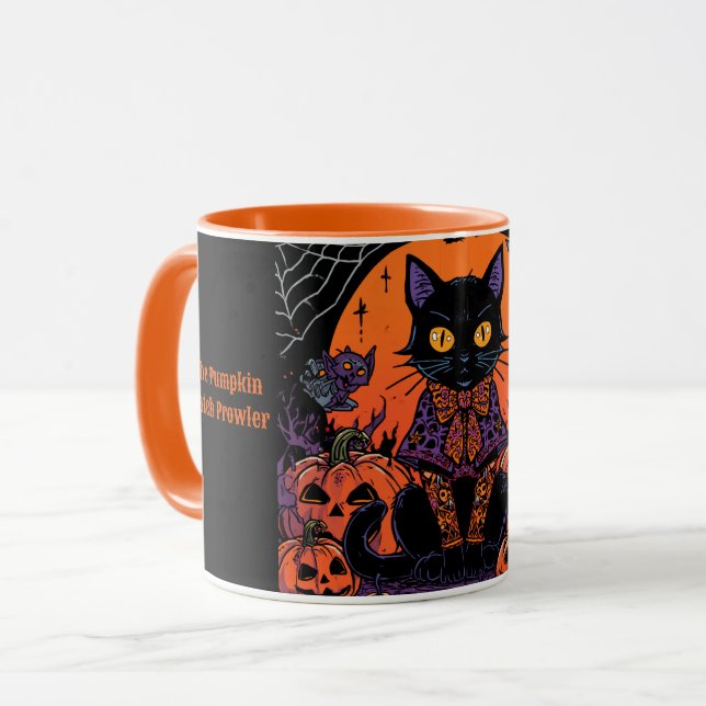 Halloween,The Pumpkin Patch Prowler ,Black Cat Mug (Front Left)