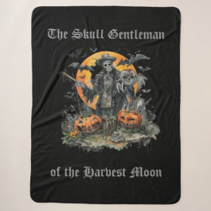 Halloween,The Skull Gentleman of the Harvest Moon Sherpa Blanket