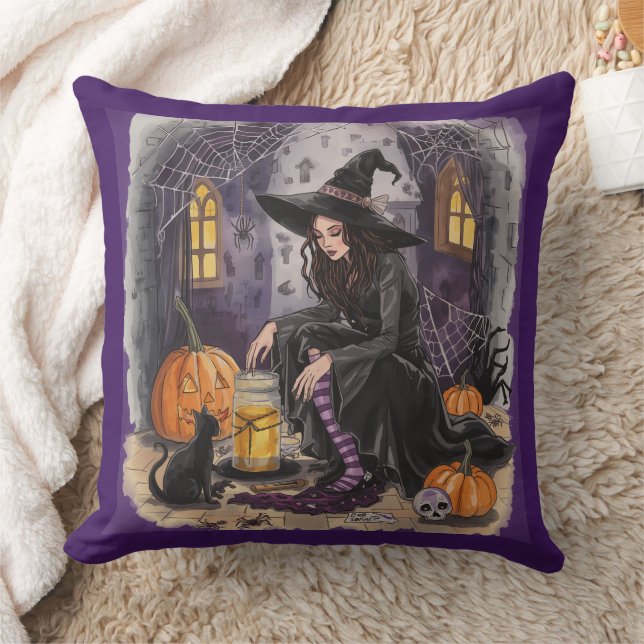 Halloween, The Witch ,Her Potion ,and the Midnight Cushion (Blanket)