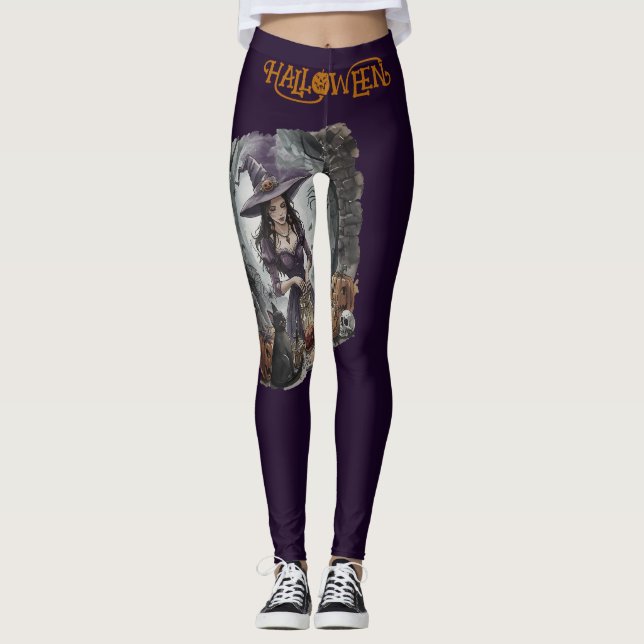 Halloween, The Witch's Midnight Brew  Leggings (Front)