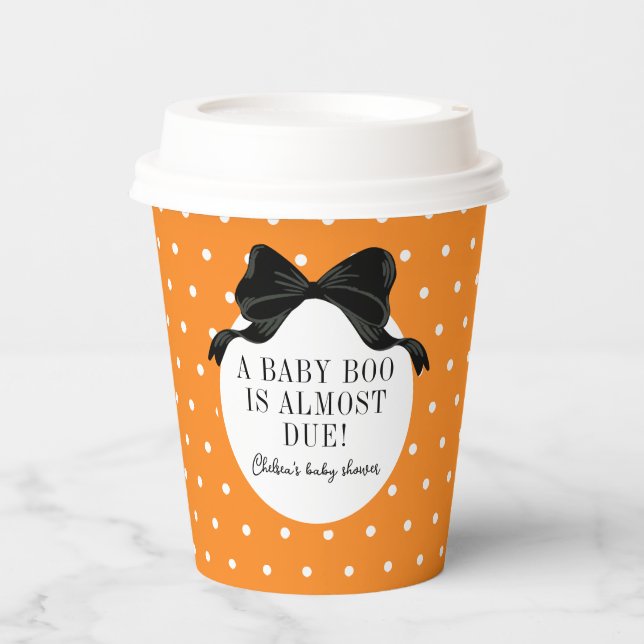 Halloween Theme Baby Boo Shower Paper Cups (Front)