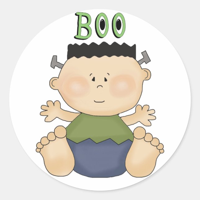 Halloween Theme Baby Boy BOO Fun Stickers (Front)