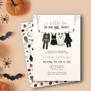 Halloween Theme Baby Costume Clothesline Spooky Invitation
