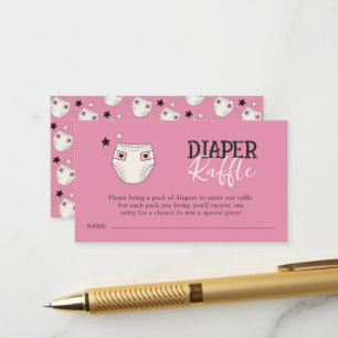 Halloween Theme Diaper Raffle Girl Baby Shower Enclosure Card