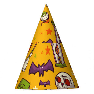 Halloween Theme: Flat Design Pattern. Party Hat