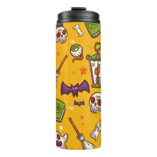 Halloween Theme: Flat Design Pattern. Thermal Tumbler