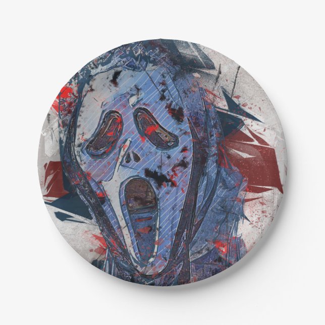 Halloween Theme Ghost Paper Plate (Front)