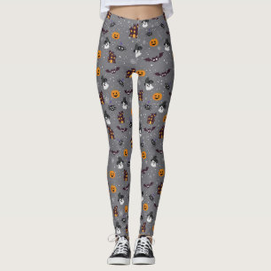 Halloween Theme Grey Leggings 
