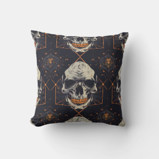 Halloween Theme Skull Throw Pillow
