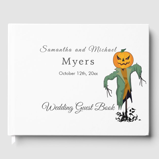 Halloween Theme Wedding Guest Book with PHOTO (Front)