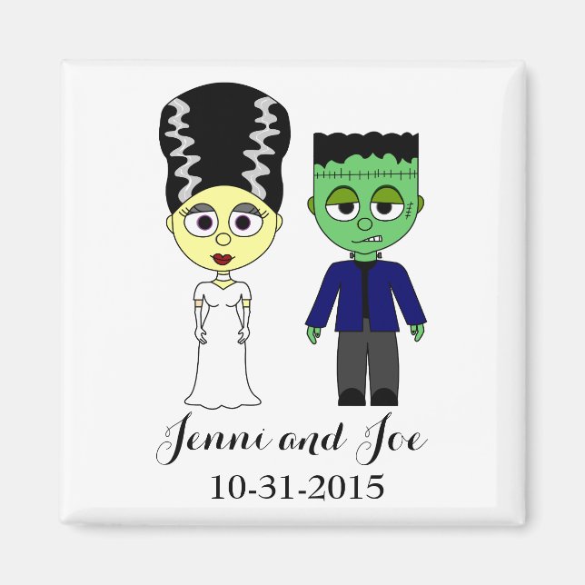 Halloween Theme Wedding Magnet (Front)