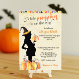 Halloween Theme Witch Baby Shower Invitation