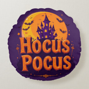 Halloween-Themed Artwork Round Cushion
