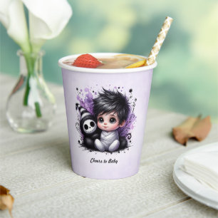 Halloween-themed Baby Shower – Purple Gothic Baby  Paper Cups