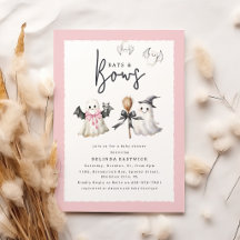 Halloween Themed Bats And Bows Baby Shower Party