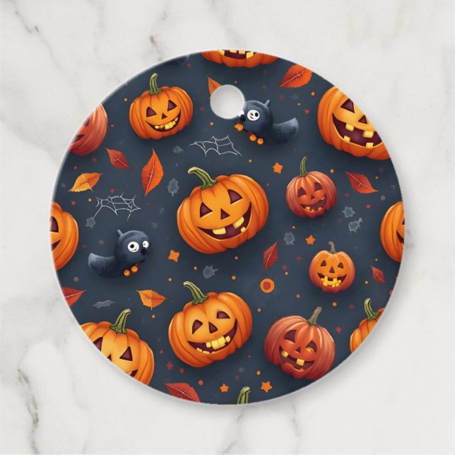 Halloween-themed Circle Favour Tags (Front)