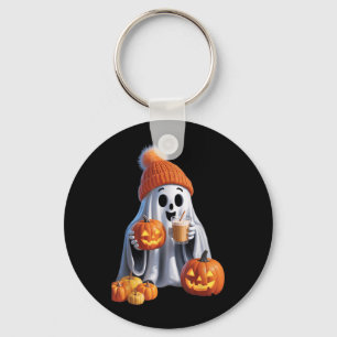 Halloween-Themed Featuring A Charming Spooky Ghost Key Ring