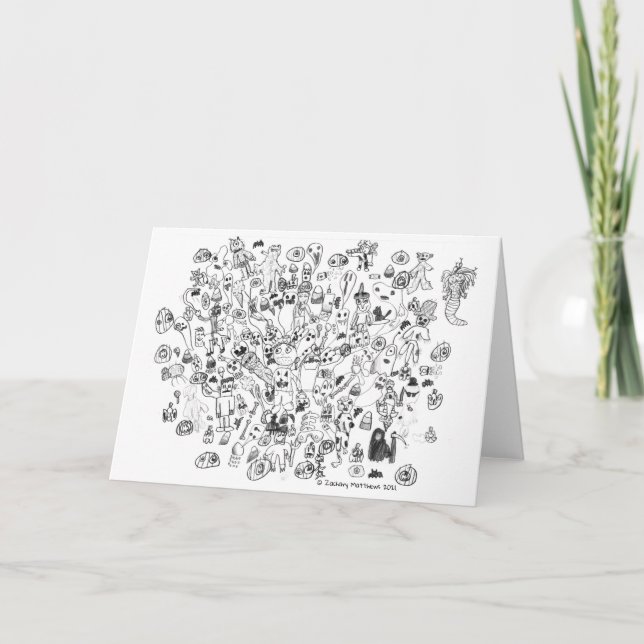 Halloween Themed Folded Note Card (Front)