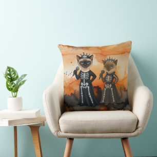 Halloween themed for Siamese Cat Lovers  Cushion
