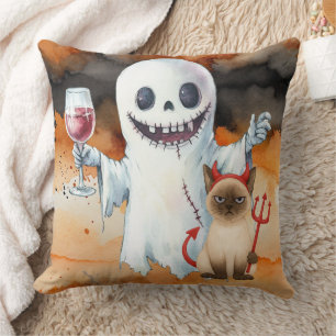 Halloween themed for Siamese Cat Lovers  Cushion