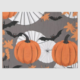 Halloween Themed Gift Wrap: Bats & Pumpkins Tissue Paper
